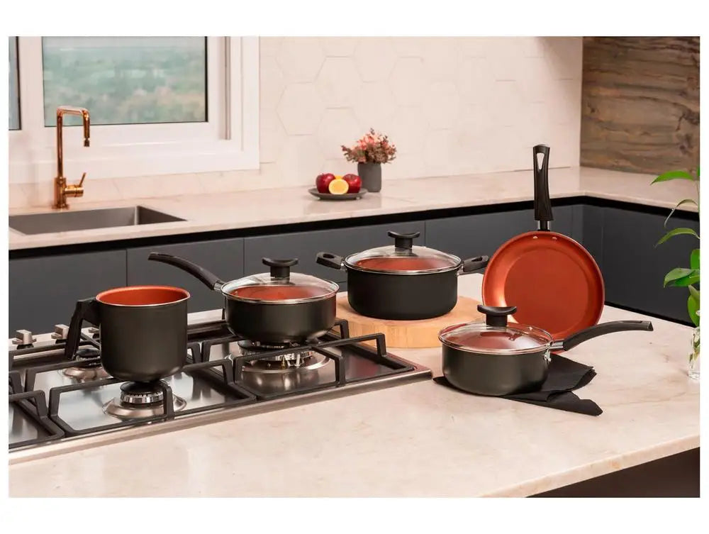 5 Pieces Topaz Grey Aluminum Brinox Cookware Set