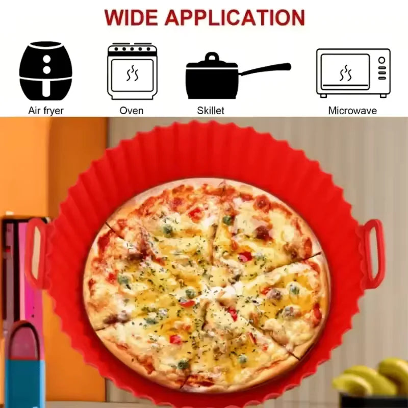 Brazil Airfryer Silicone Basket Reusable Baking Tray Silicone Mold for AirFryer Pizza Fried Chicken Basket Air Fryer Liners