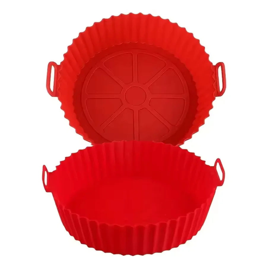 Brazil Airfryer Silicone Basket Reusable Baking Tray Silicone Mold for AirFryer Pizza Fried Chicken Basket Air Fryer Liners