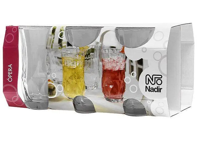 Nadir Ópera 360ml Long Drink Glass Set, 6 Pieces