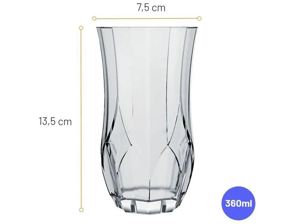 Nadir Ópera 360ml Long Drink Glass Set, 6 Pieces