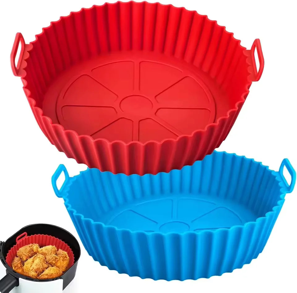 Brazil Airfryer Silicone Basket Reusable Baking Tray Silicone Mold for AirFryer Pizza Fried Chicken Basket Air Fryer Liners